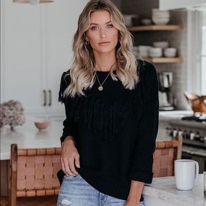 VICI - Rudeneja Fringe Knit Sweater Black